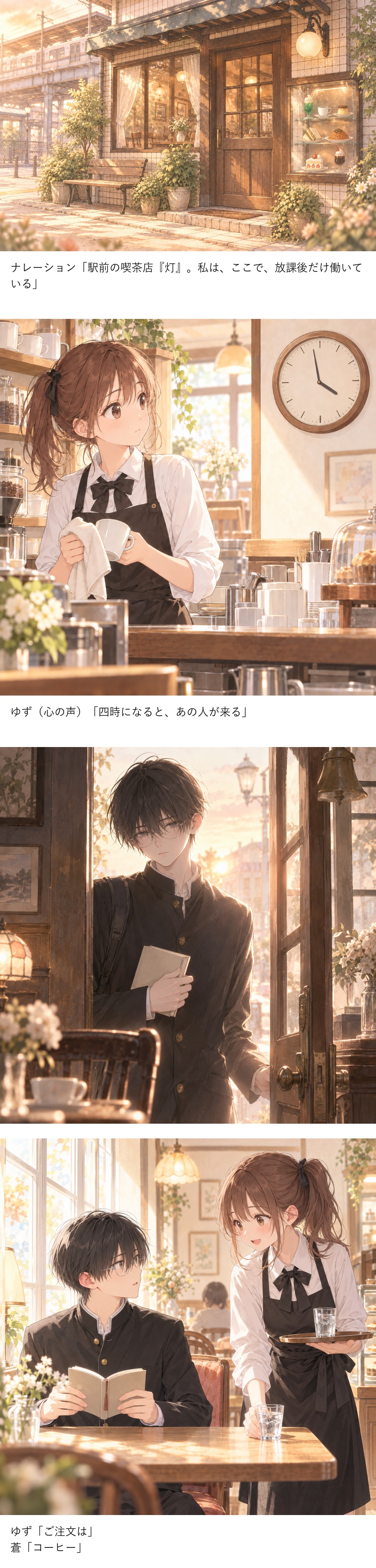 放課後、喫茶店で待ってる　第1話「しおり」 4ページ