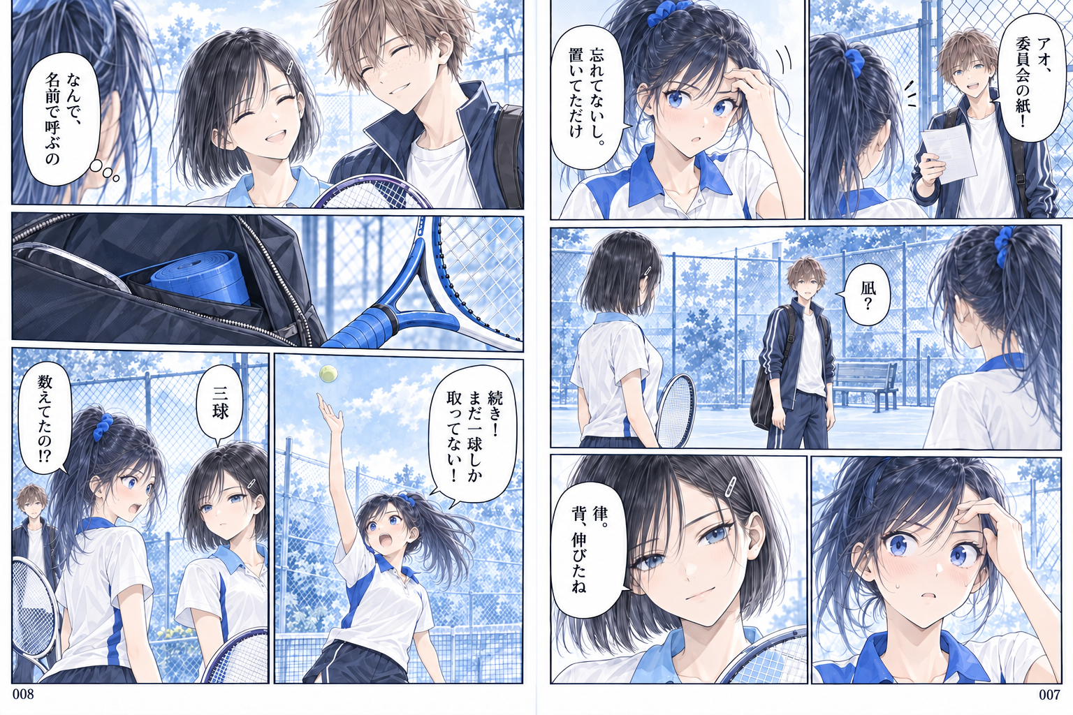 青い糸のダブルス 第1話　隣、あいてる？（前編） 4ページ