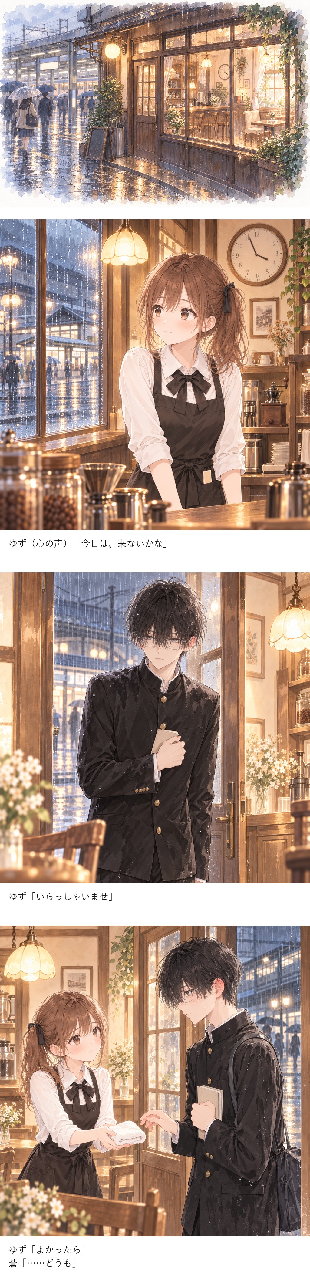放課後、喫茶店で待ってる　第3話「雨」 4ページ